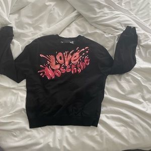 LOVE MOSCHINO black and pink crew neck!